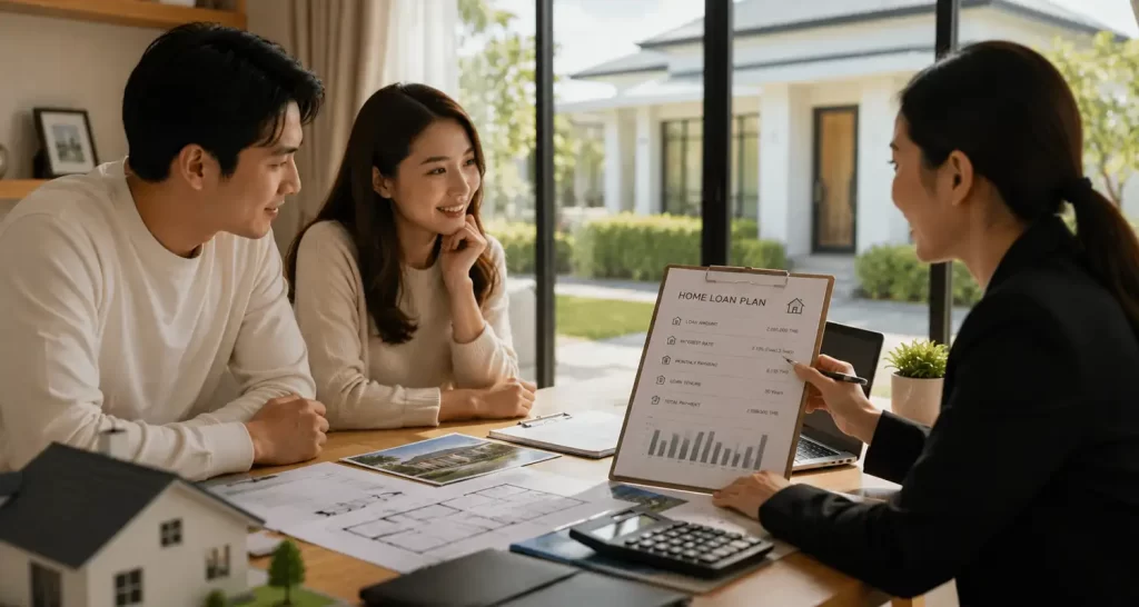 ผู้ซื้อบ้านกำลังเตรียมเอกสารและวางแผนการเงินก่อนยื่นสินเชื่อบ้าน